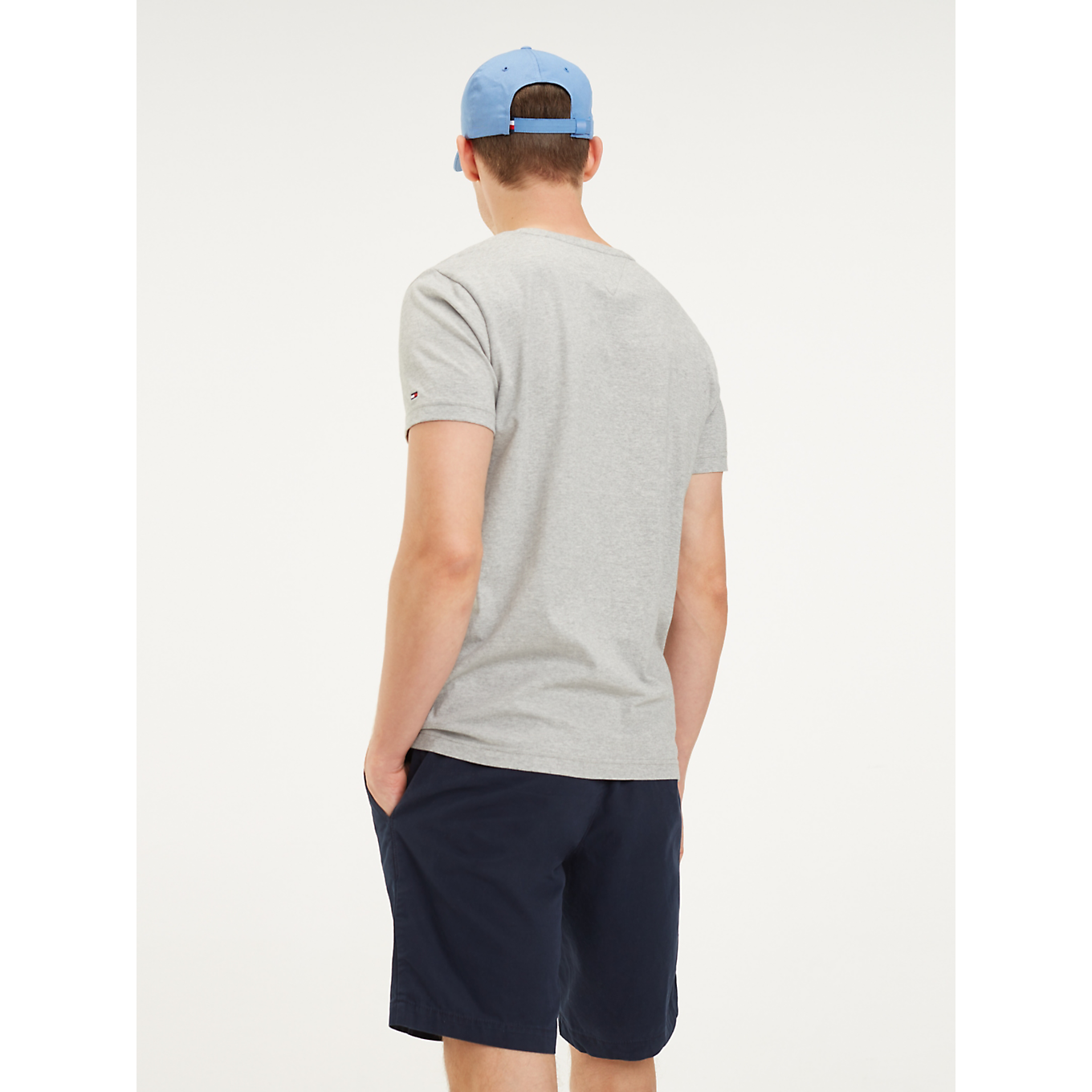 Core Tommy Logo Tee - Cloud HTR