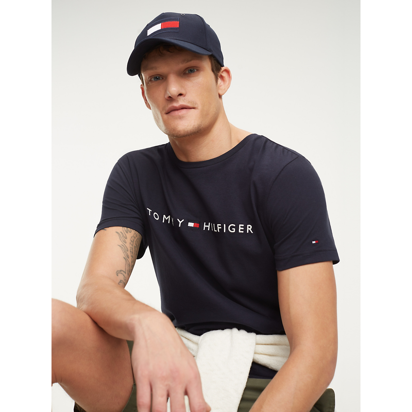 Core Tommy Logo Tee - Sky Captain