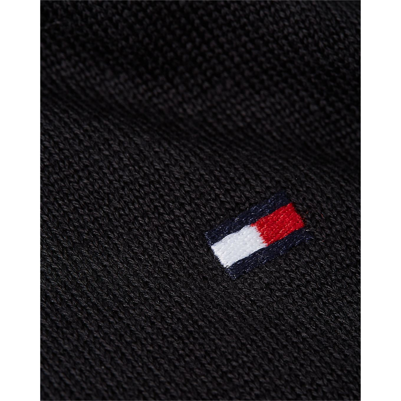 Core Cotton Silk C Neck - Flag Black