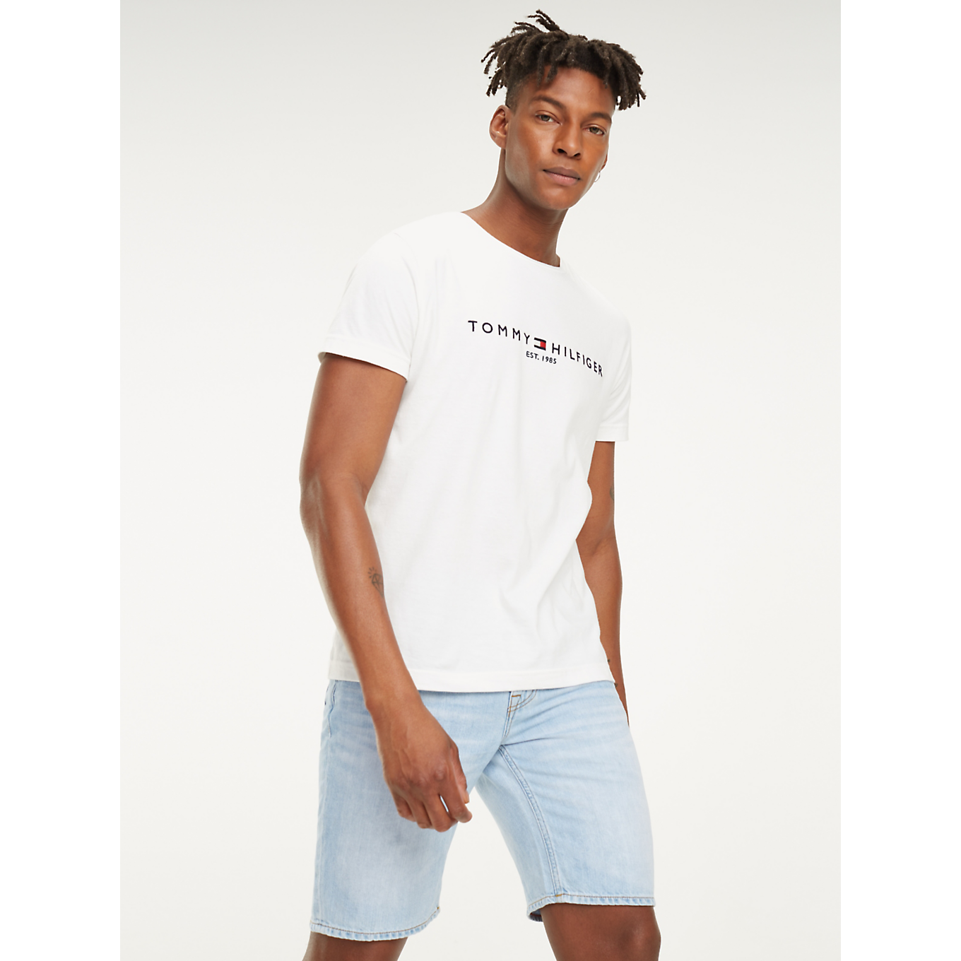 Core Tommy Logo Tee - Snow White