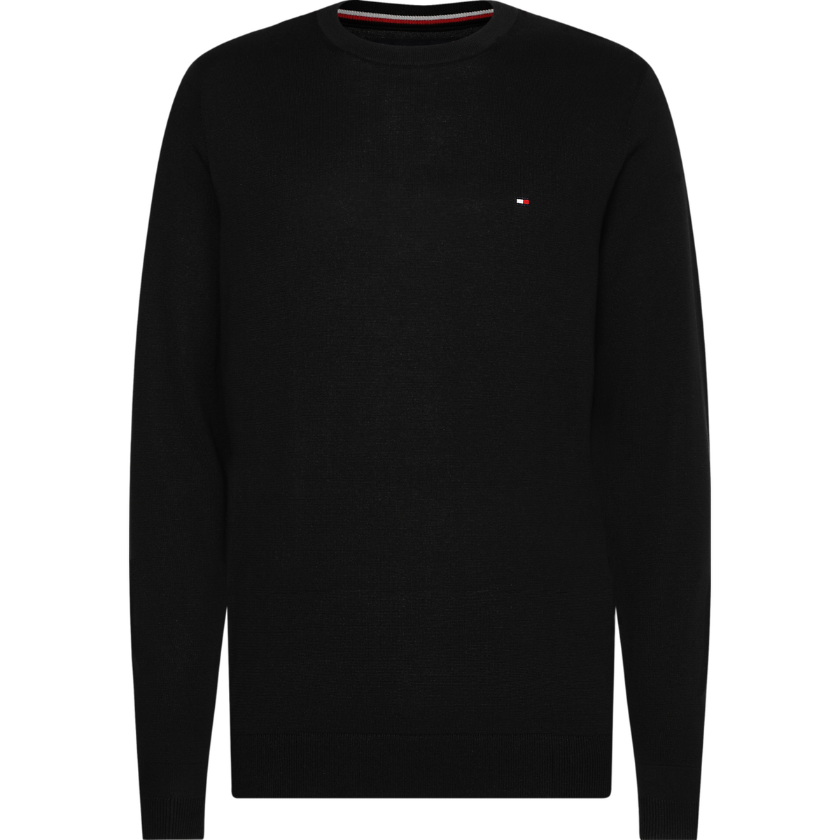 Core Cotton Silk C Neck - Flag Black