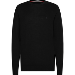 Core Cotton Silk C Neck - Flag Black