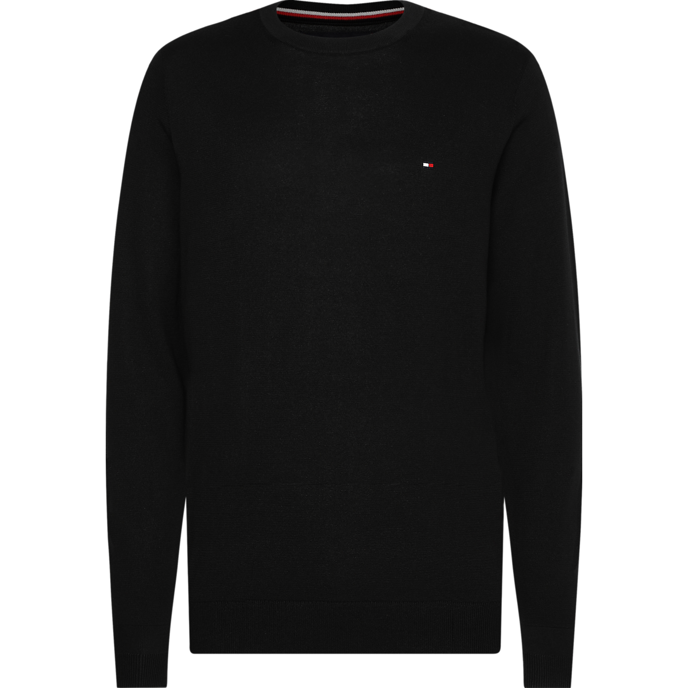 Core Cotton Silk C Neck - Flag Black