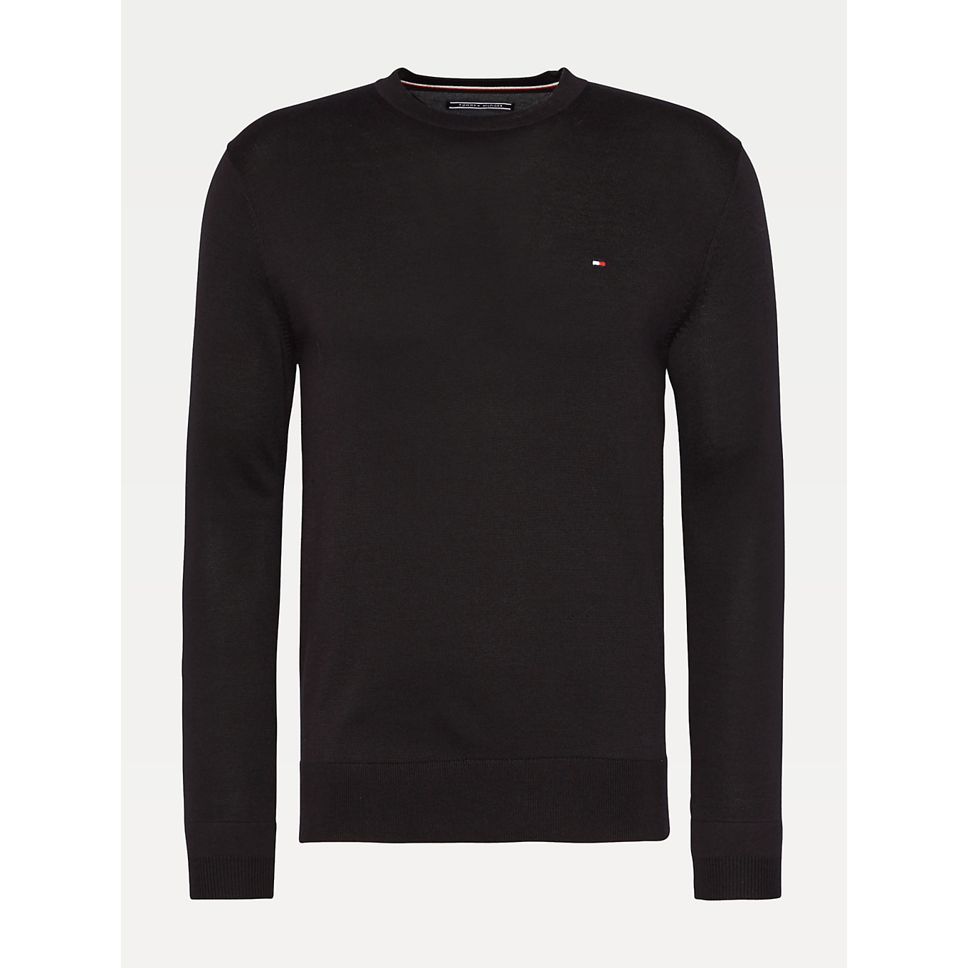 Core Cotton Silk C Neck - Flag Black