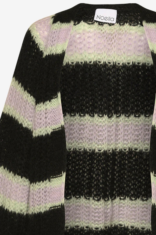 Vera Knit Cardigan - Black/Lavender/Cream