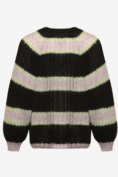 Vera Knit Cardigan - Black/Lavender/Cream