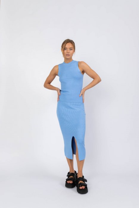 Leah Knit Skirt - Blue