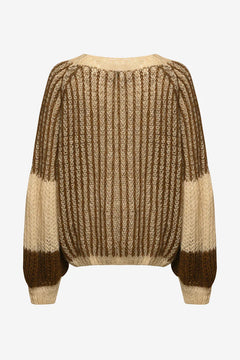 Liana Knit Sweater - Beige/Brown