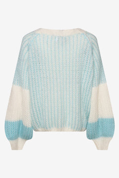 Liana Knit Sweater - Lightblue/White