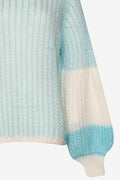 Liana Knit Sweater - Lightblue/White