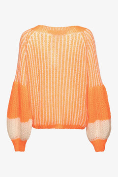 Liana Knit Sweater - Orange/White