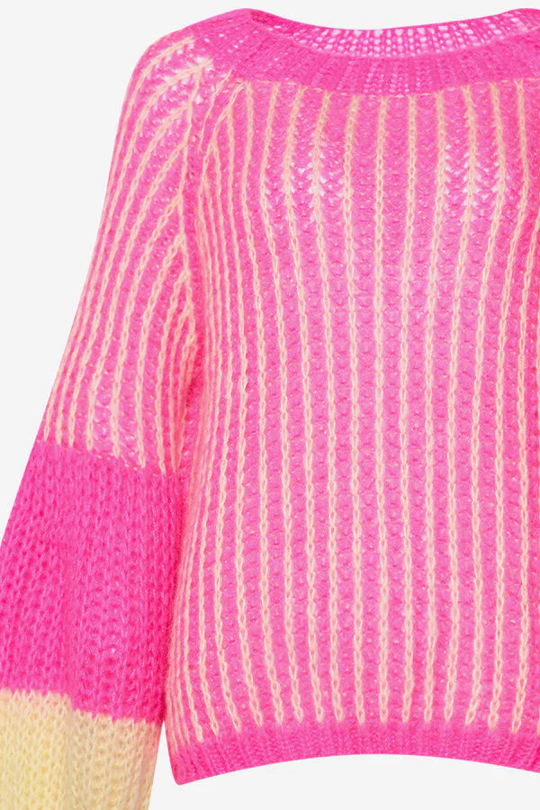 Liana Knit Sweater - Pink/Yellow Mix
