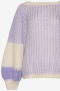 Liana Knit Sweater - Lavender/White