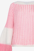 Liana Knit Sweater - Vit/Rosa