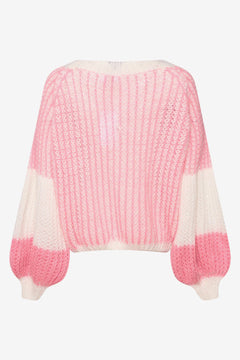 Liana Knit Sweater - White/Rose