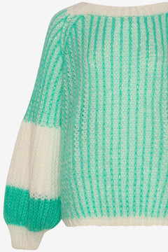 Liana Knit Sweater - Mint/White