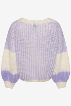 Liana Knit Sweater - Lavender/White