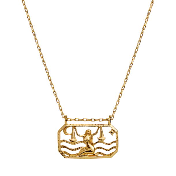 Zodiac Libra Necklace (Vekten) - Gold