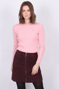 Stretch Cotton Cable Crew - Preppy Pink - GANT - Gensere - VILLOID.no