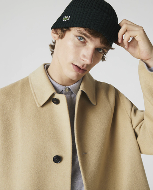 Lacoste Ribbed Wool Beanie - Sinople