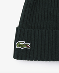 Lacoste Ribbed Wool Beanie - Sinople