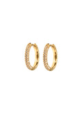 Medium Stone Covered Hoops - White