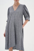 KikoIW Yanca Klänning - Marine Blue Melange
