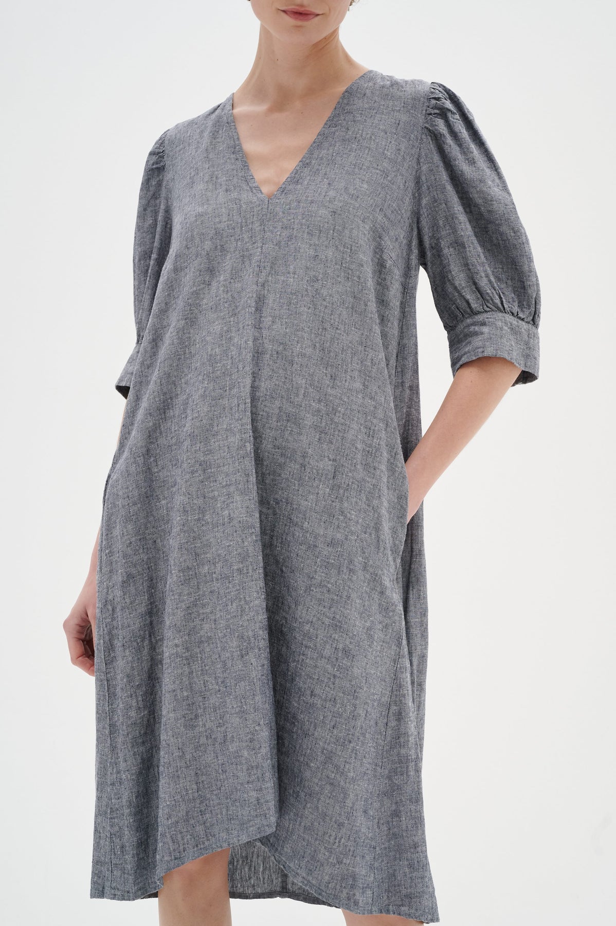 KikoIW Yanca Klänning - Marine Blue Melange