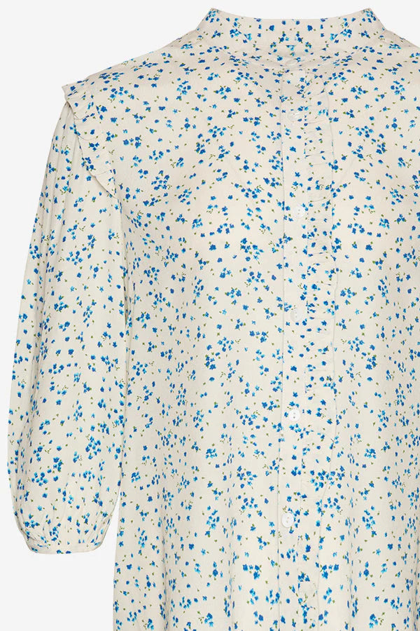 Maxima Blouse - Cream/Blue Flower