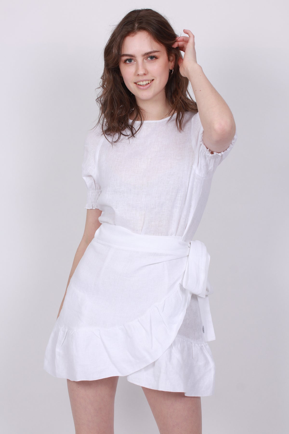 Serena Linen Dress - White - Ella & il - Kjoler - VILLOID.no