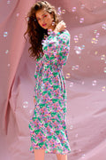 Miu Dress - Lilac/Green Blurry Flower