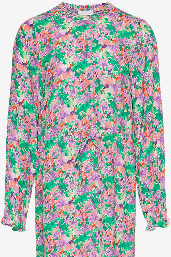 Miu Dress - Lilac/Green Blurry Flower