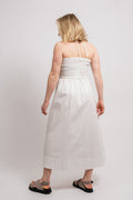 Poplin Smocked Dress - White
