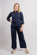 Zoe Linen Pants - Navy