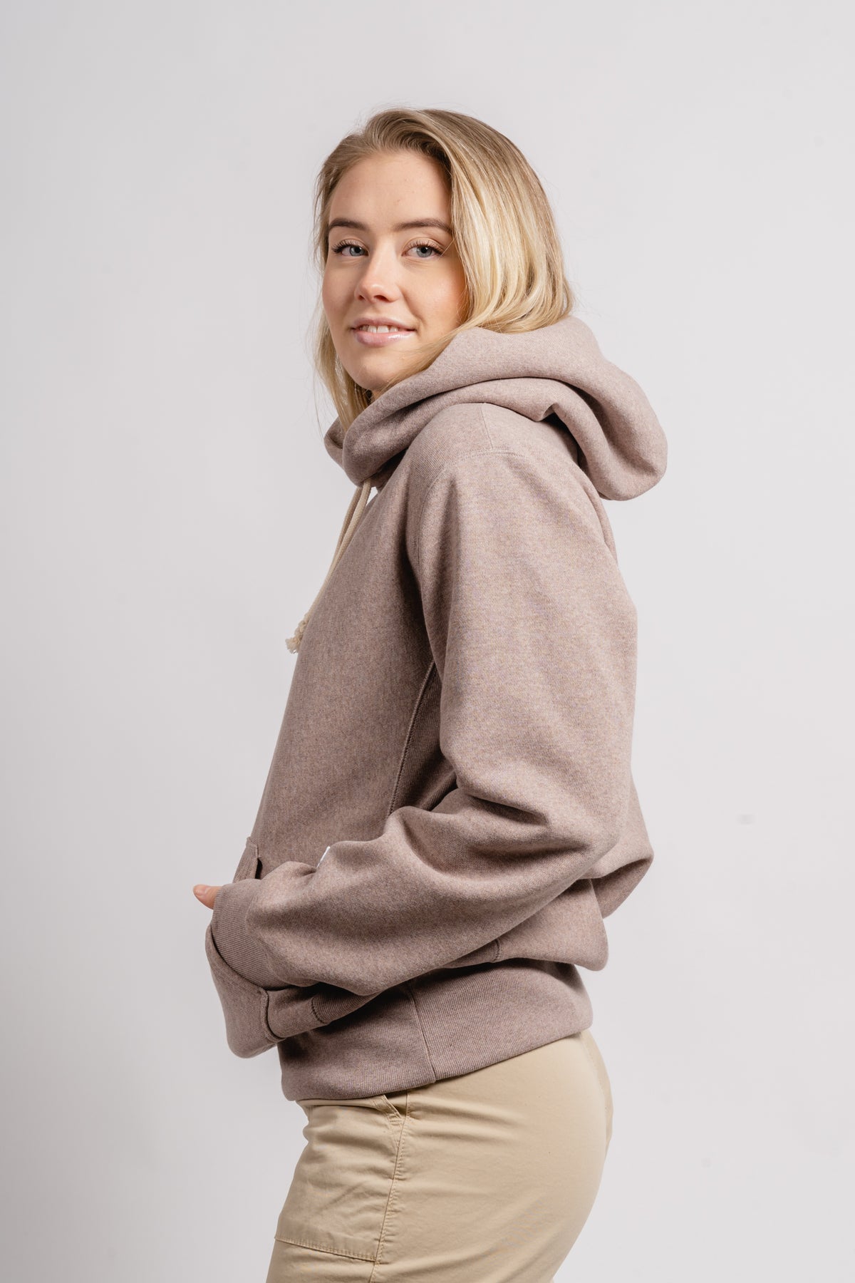 Hooded Sweatshirt - Beige Melange