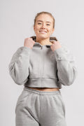 Cropped Hoodie - Heather Grey