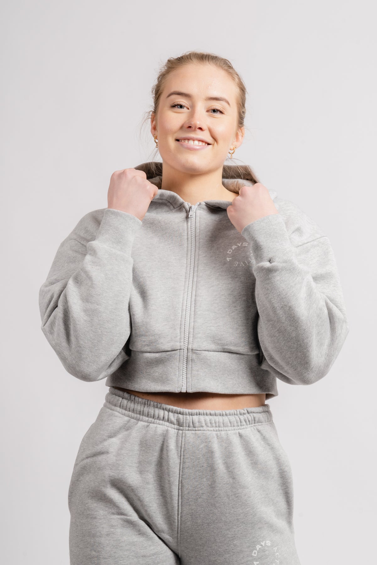 Cropped Hoodie - Heather Grey