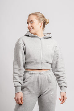 Cropped Hoodie - Heather Grey