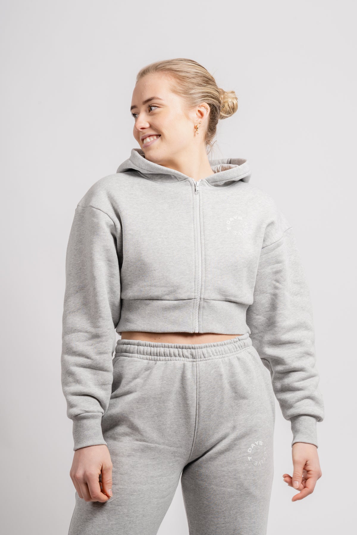 Cropped Hoodie - Heather Grey