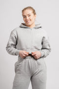 Cropped Hoodie - Heather Grey