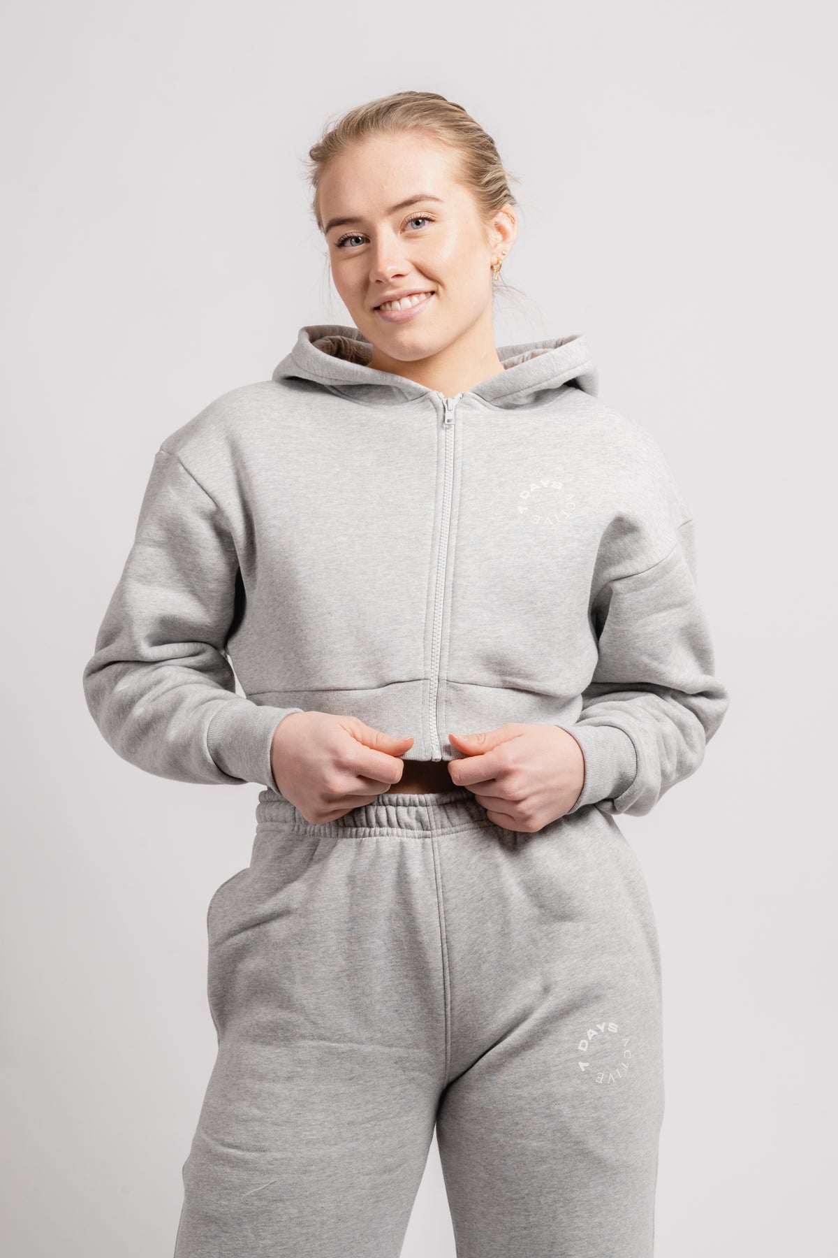 Cropped Hoodie - Heather Grey