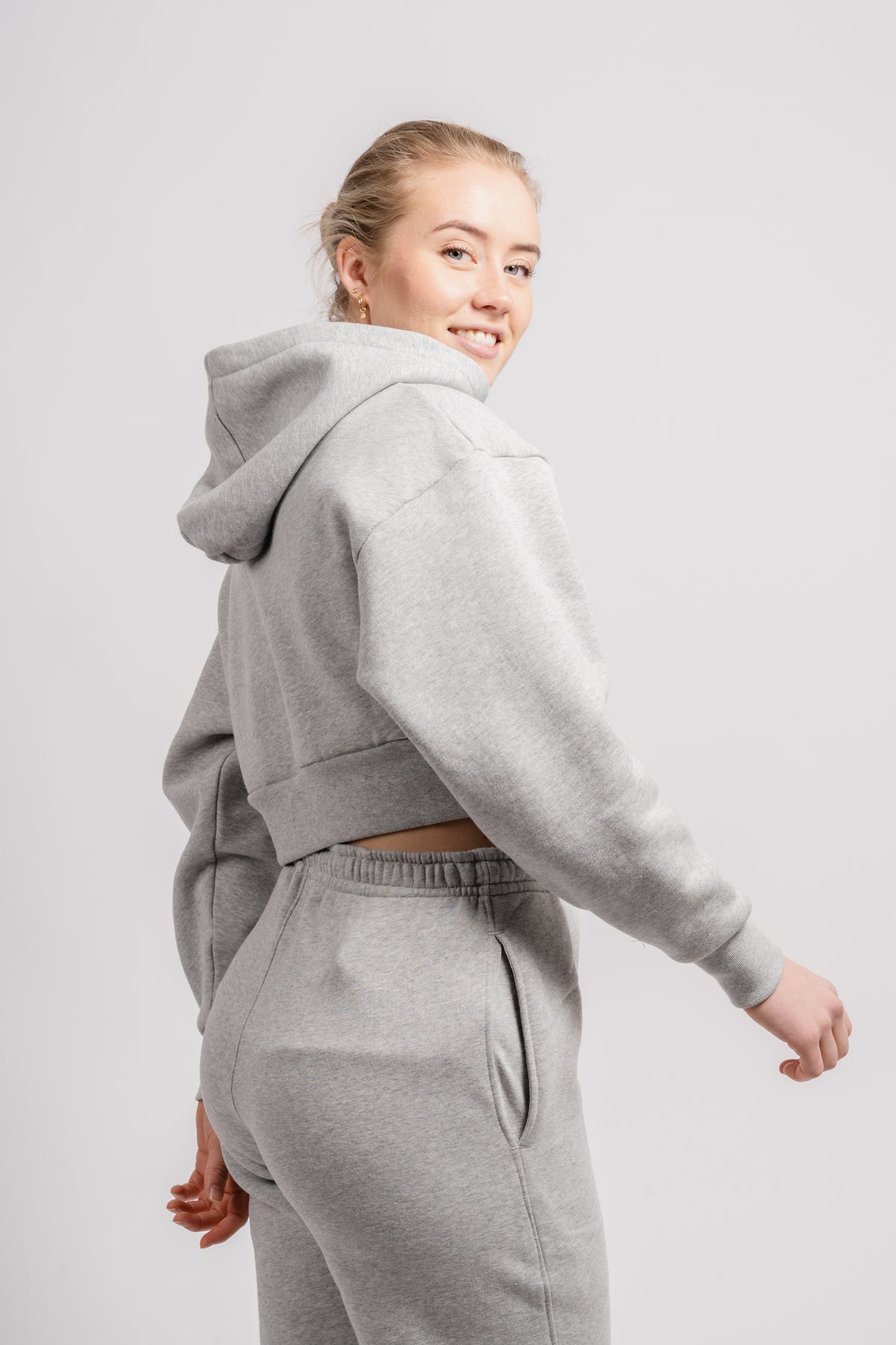 Cropped Hoodie - Heather Grey
