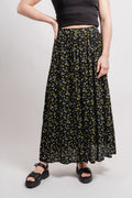 Bellaris Jalina Skirt Aop - Black Flowers