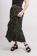 Bellaris Jalina Skirt Aop - Black Flowers