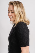 Mohair Sweater W/Short Sleeve - Black