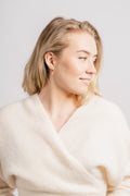 Mohair Cross-Over Sweater - Almond Milk
