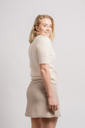 Mohair Sweater W/Short Sleeve - Almond Milk