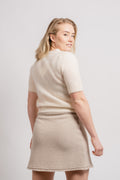 Mohair Sweater W/Short Sleeve - Almond Milk