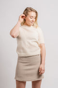Mohair Sweater W/Short Sleeve - Almond Milk