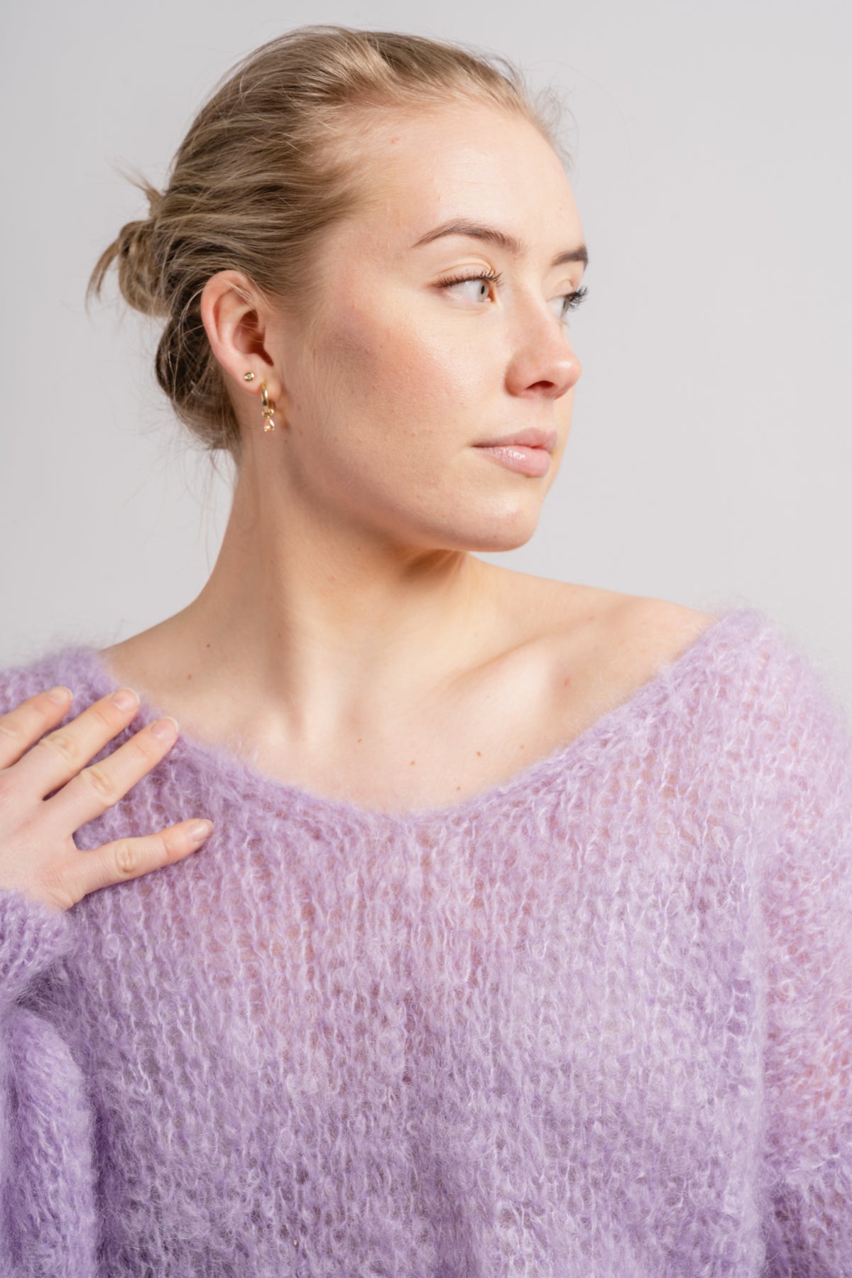 Milana Ls Mohair Knit - Light Purple